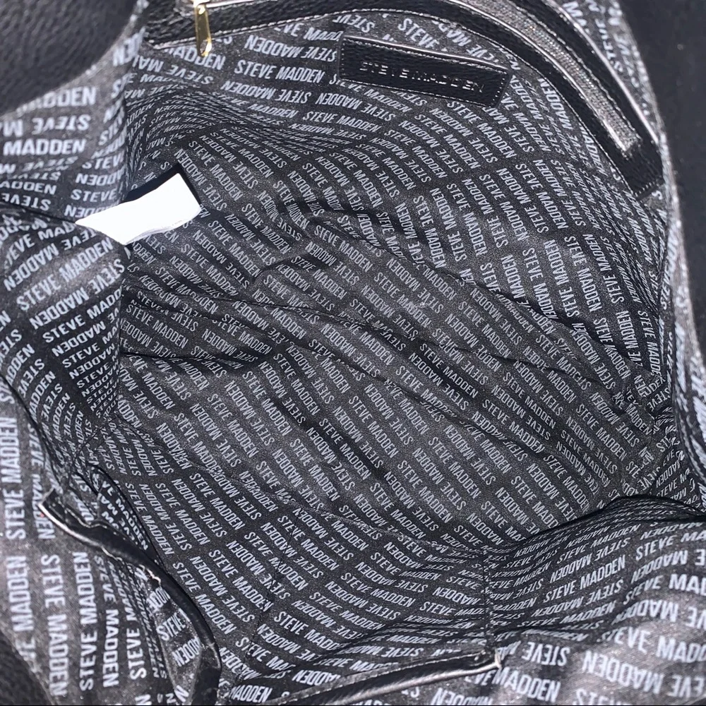 Steve Madden black faux croc tote shoulder bag - Picture 8 of 15